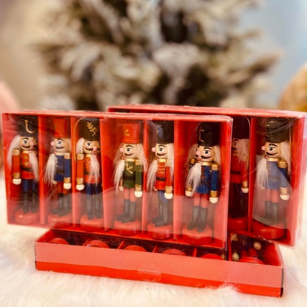 Wooden Nutcracker Soldier Decoration for Christmas Tree Comes in Many Shapes as a Set Small Size